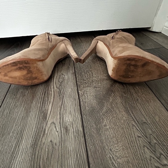 ZARA Taupe Suede Platform High Heel Ankle Boots – Size 40 (US 9.5) - Picture 7 of 13